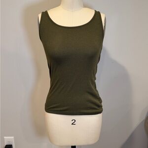 a new day Dark Green Slim Fit Tank Top